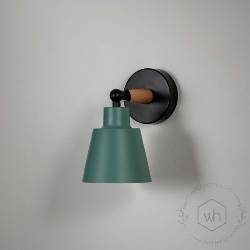 Modern Wall Light - Green Light Off White Background