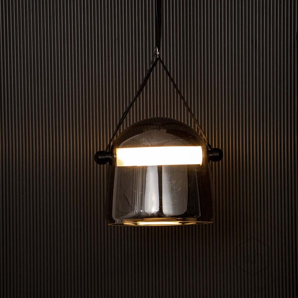 Mona Pendant Light - Smoky Light On Black Background