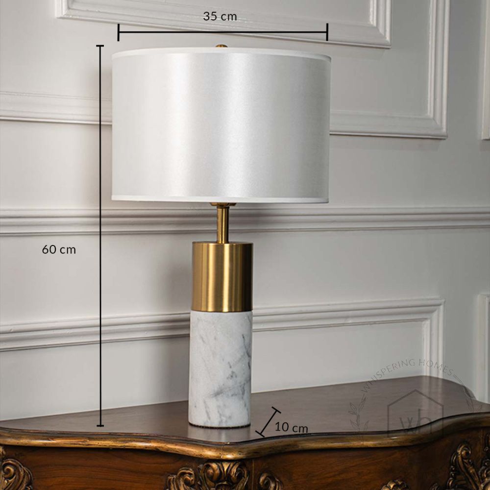Morrano Marble Table Lamp with White Shade