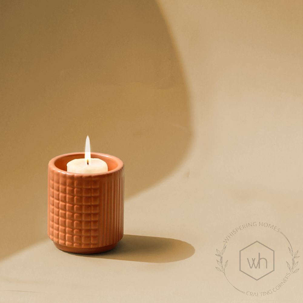 Nuru Ceramic Candle Holder Orange