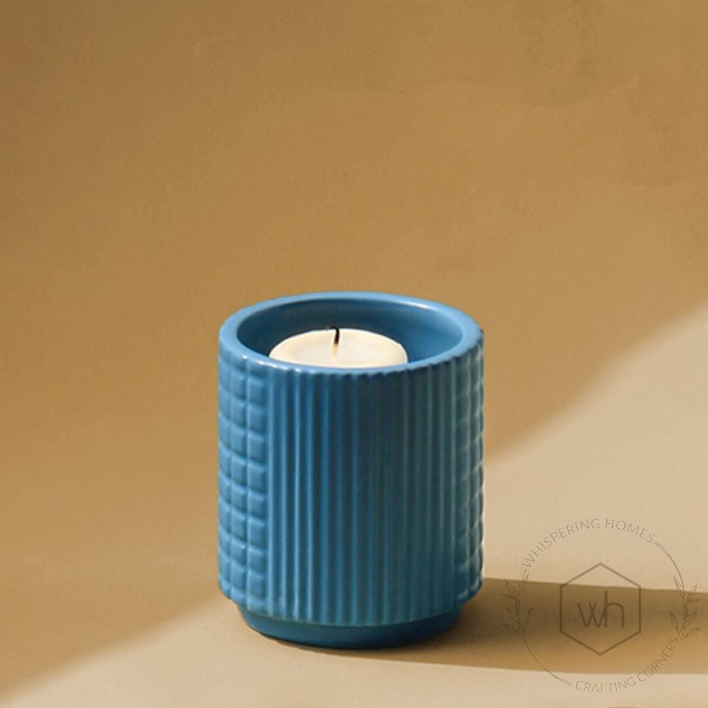Nuru Ceramic Candle Holder Sky Blue