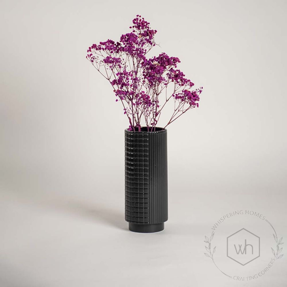 Nuru Ceramic Flower Vase - Black