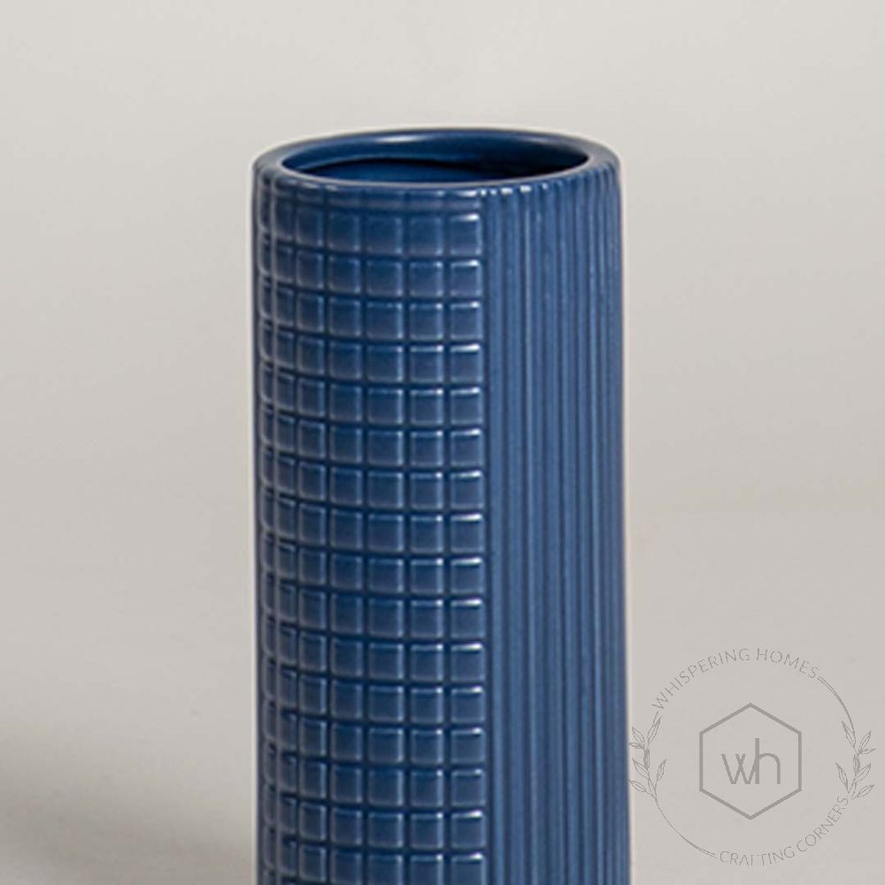 Nuru Ceramic Flower Vase - Blue