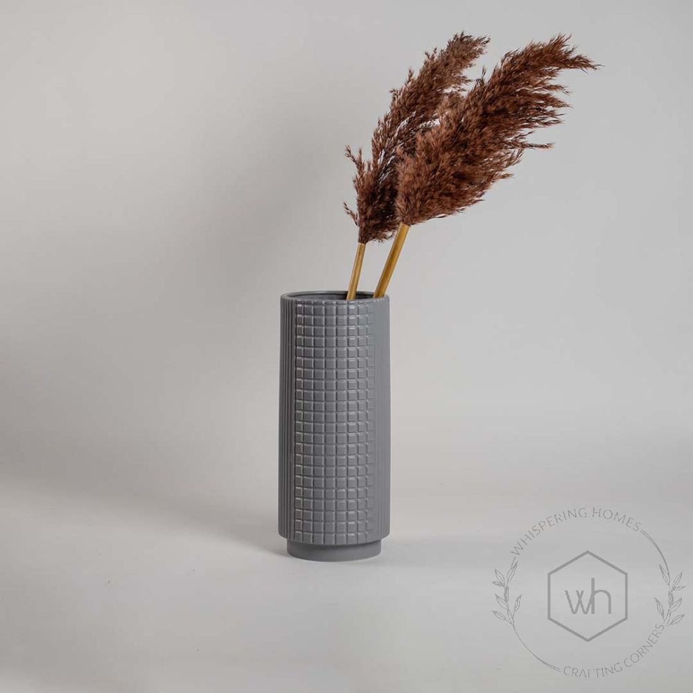 Nuru Ceramic Flower Vase - Grey