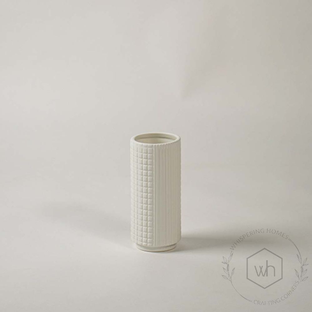Nuru Ceramic Flower Vase - White