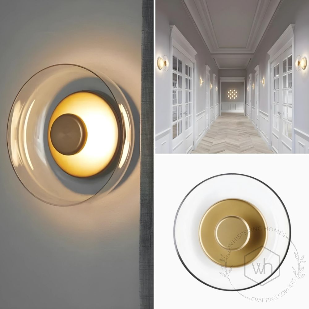 Oklak Gold & Clear Wall Light Lifestyle