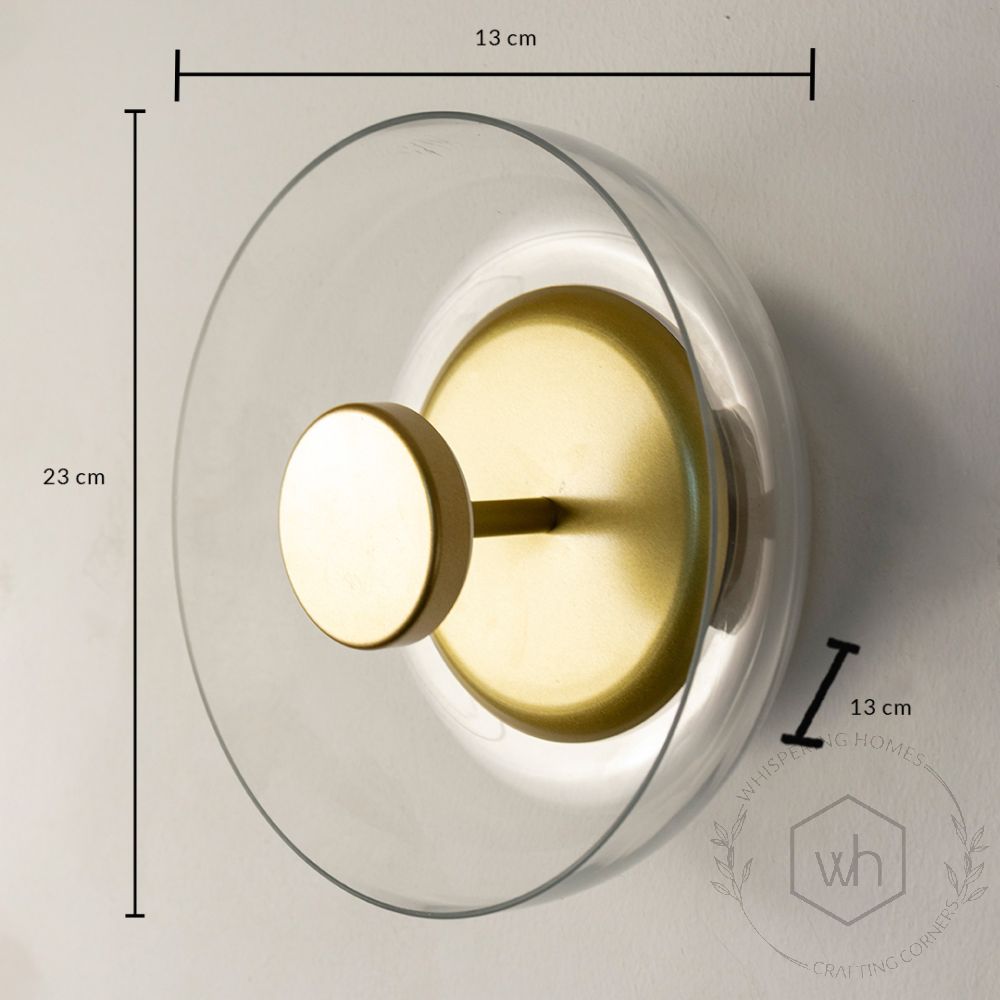 Oklak Gold & Clear Wall Light Dimensions