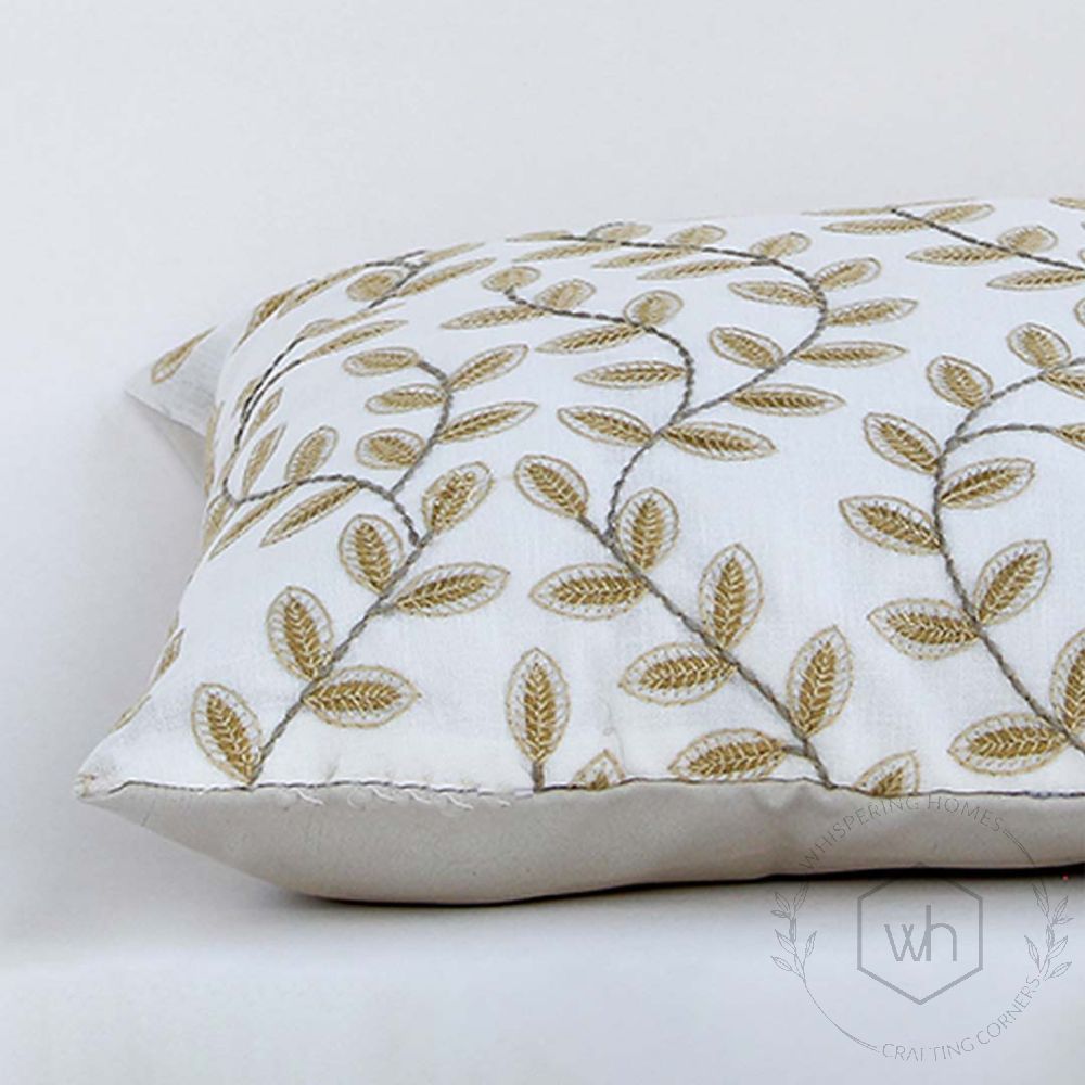 Osage Designer Tawny Embroidered Cotton Cushion Cover
