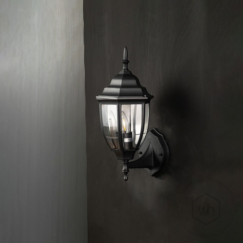 Outdoor Wall-Mount Lantern - Small Light Off Black Background