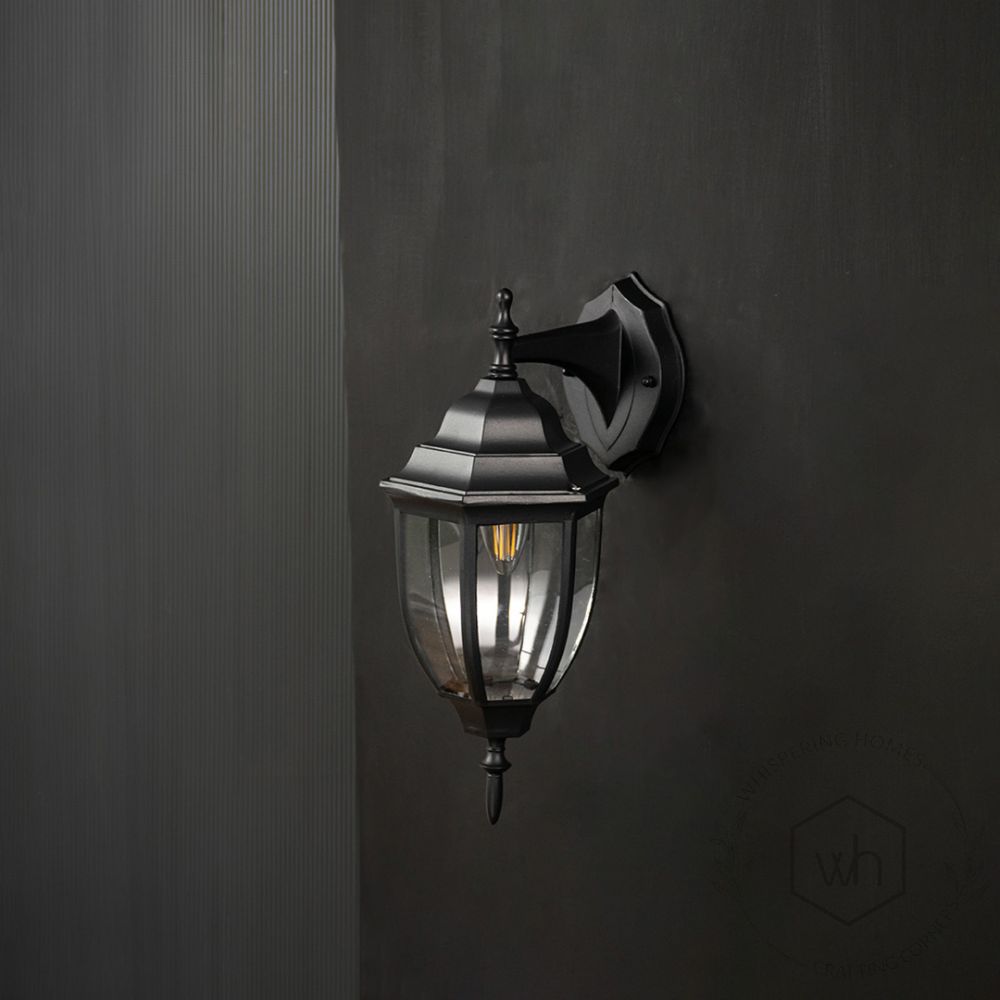 Oxford Outdoor Wall Lantern - Small Light Off Black Background