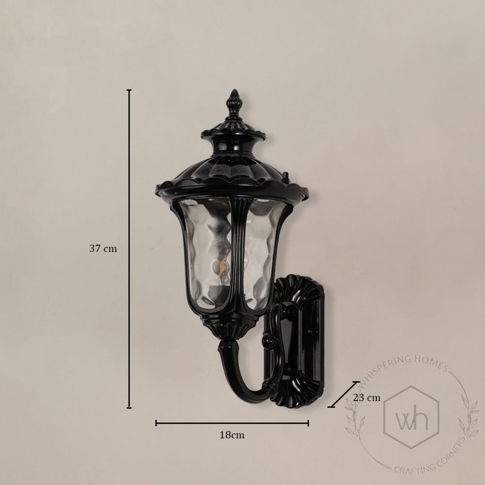 Black Villa Outdoor Wall Lamp Small dimensions