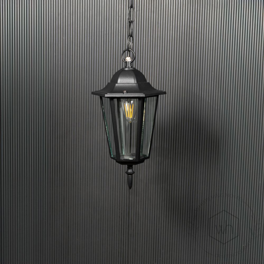 Paris Outdoor Hanging Light - Small Light Off Black Background