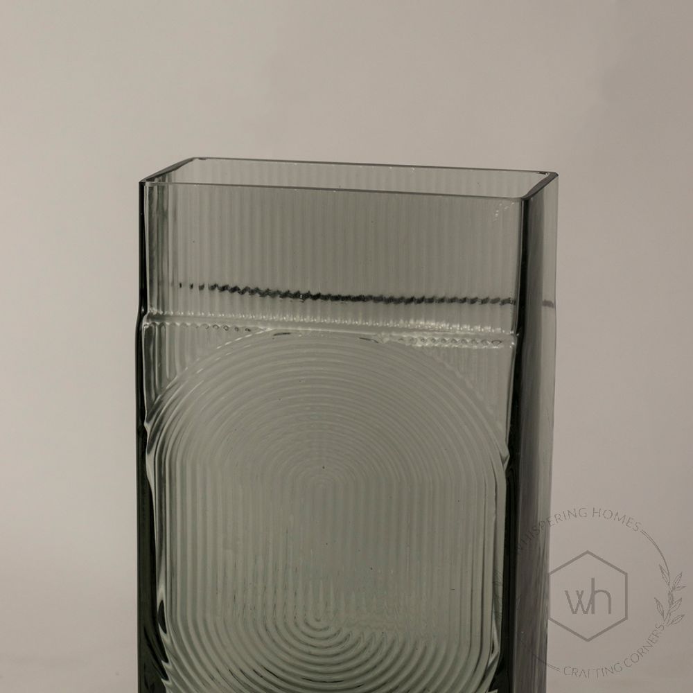 Ribbed Glass Vase - Small Closeup