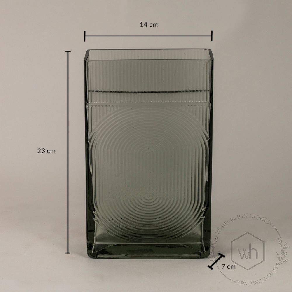 Ribbed Glass Vase - Small Dimensions