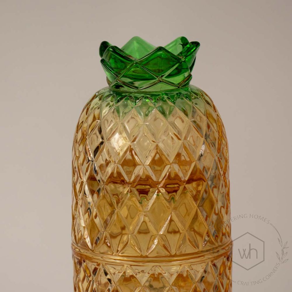 Pineapple Stacking Glass Vase Closeup