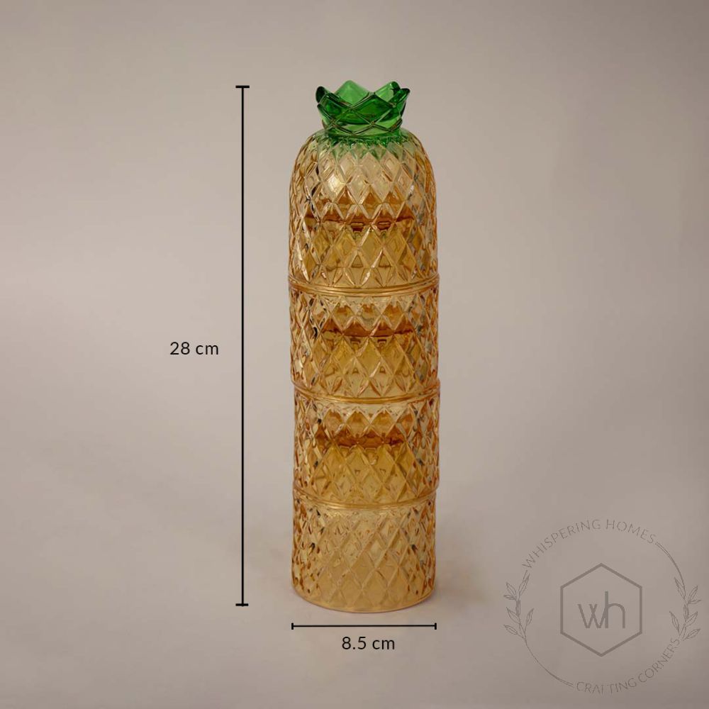 Pineapple Stacking Glass Vase Dimensions