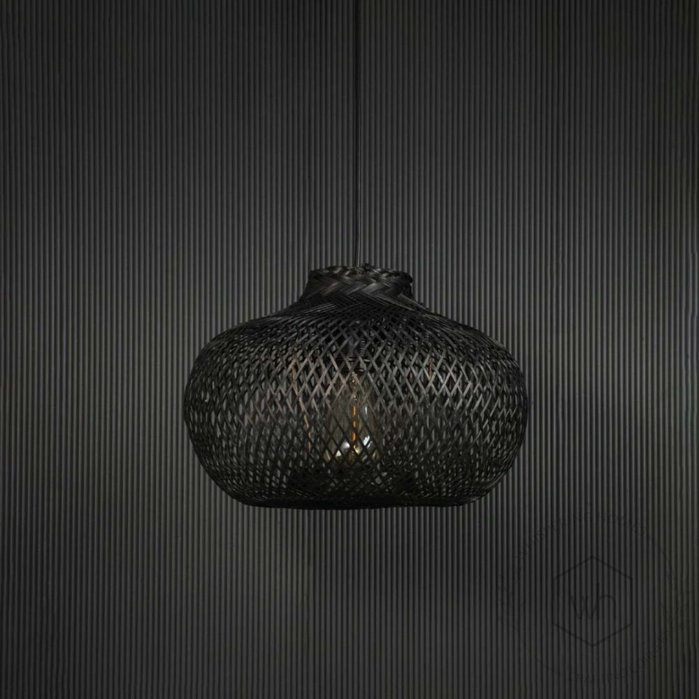 Poppy Bamboo Pendant Lamp - Black