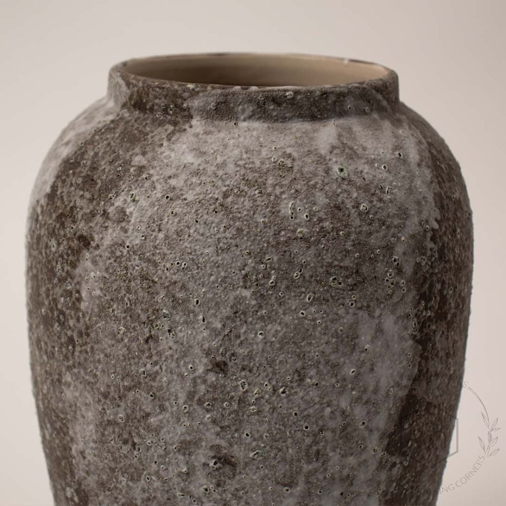 Retro Stoneware Vase - Medium Closeup