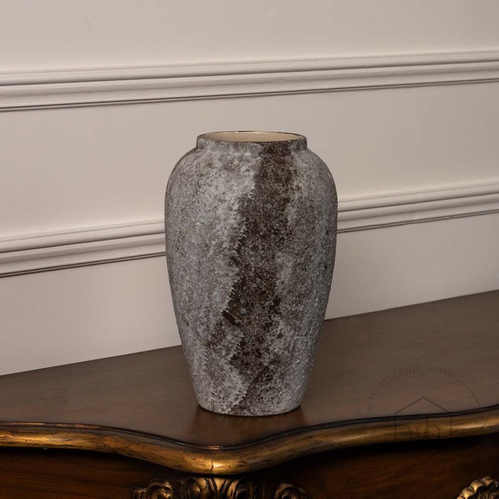 Retro Stoneware Vase - Medium White Background