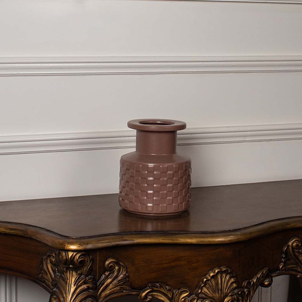 Rigo Ceramic Flower Vase - Brown