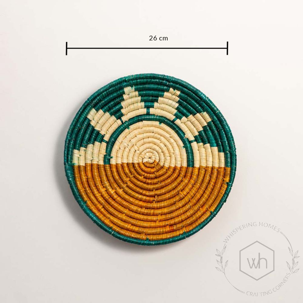 Half Sun Orange & Green Handwoven Wall Basket Dimensions