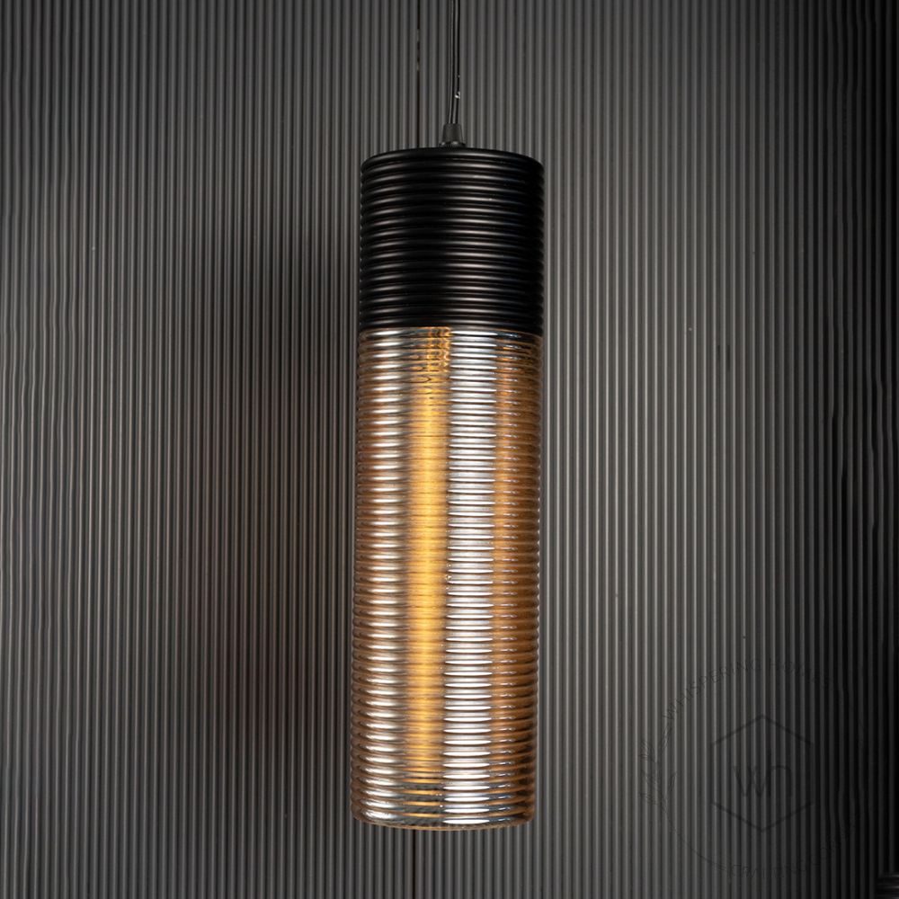 Rural Long Hanging lamp Light Off Black Background