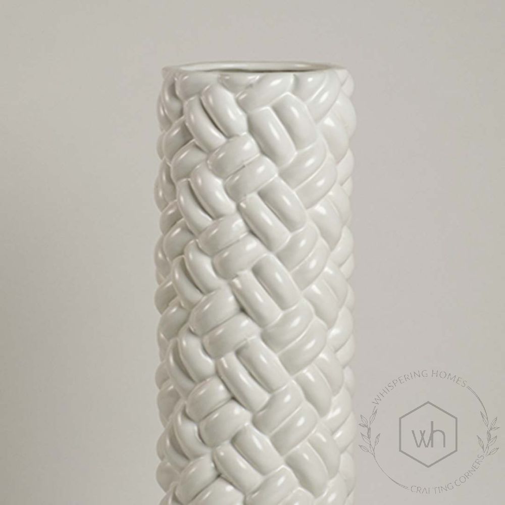 Saifaldin White Ceramic Floor Vase - Large