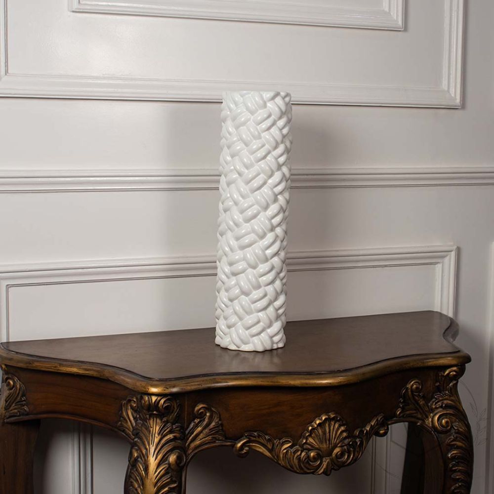 Saifaldin White Ceramic Floor Vase - Large
