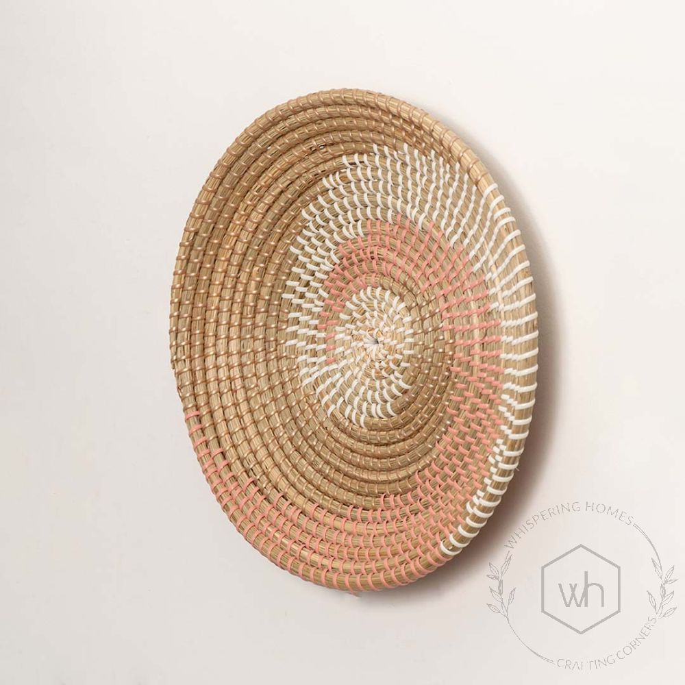 Swirl Handwoven Sabai Grass Wall Basket