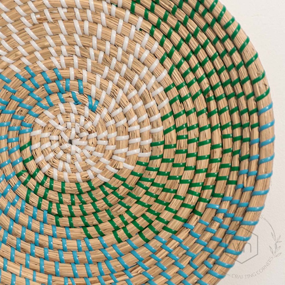 Sea Wave Natural Wall Decor Basket Closeup