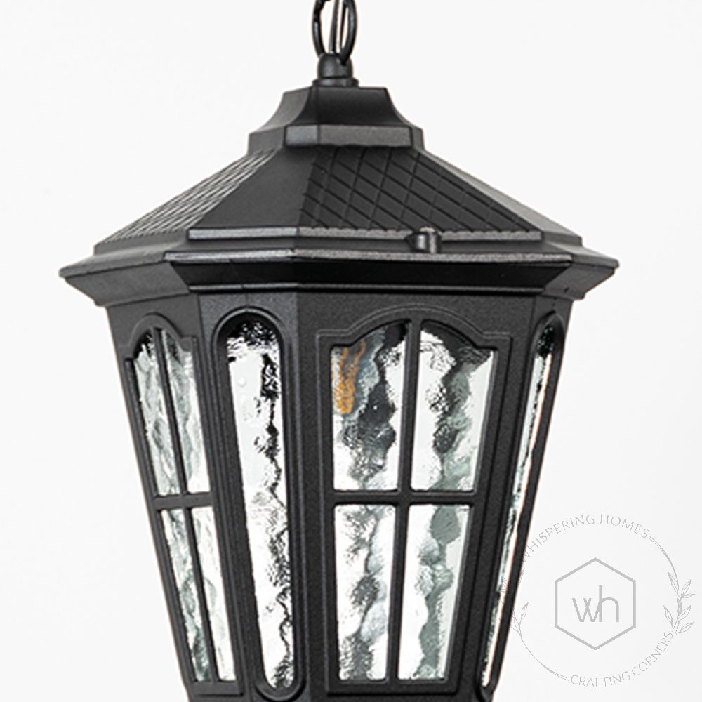 Century Outdoor Hang Light - Black Closeup