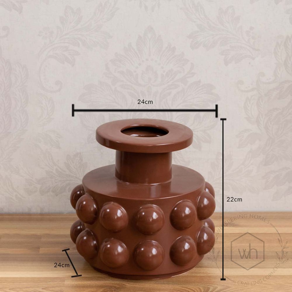 Simania Ceramic Flower Vase Brown