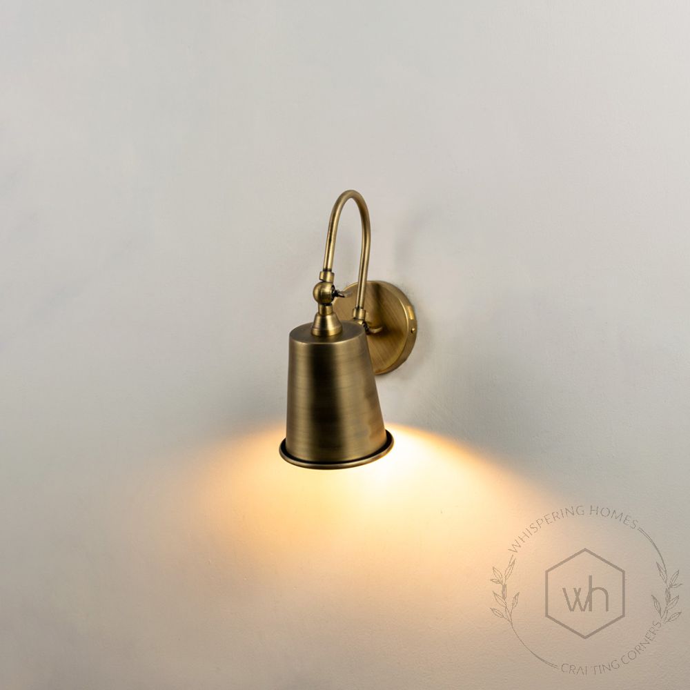 Small Vintage Distressed Gold Swivel Wall Sconce