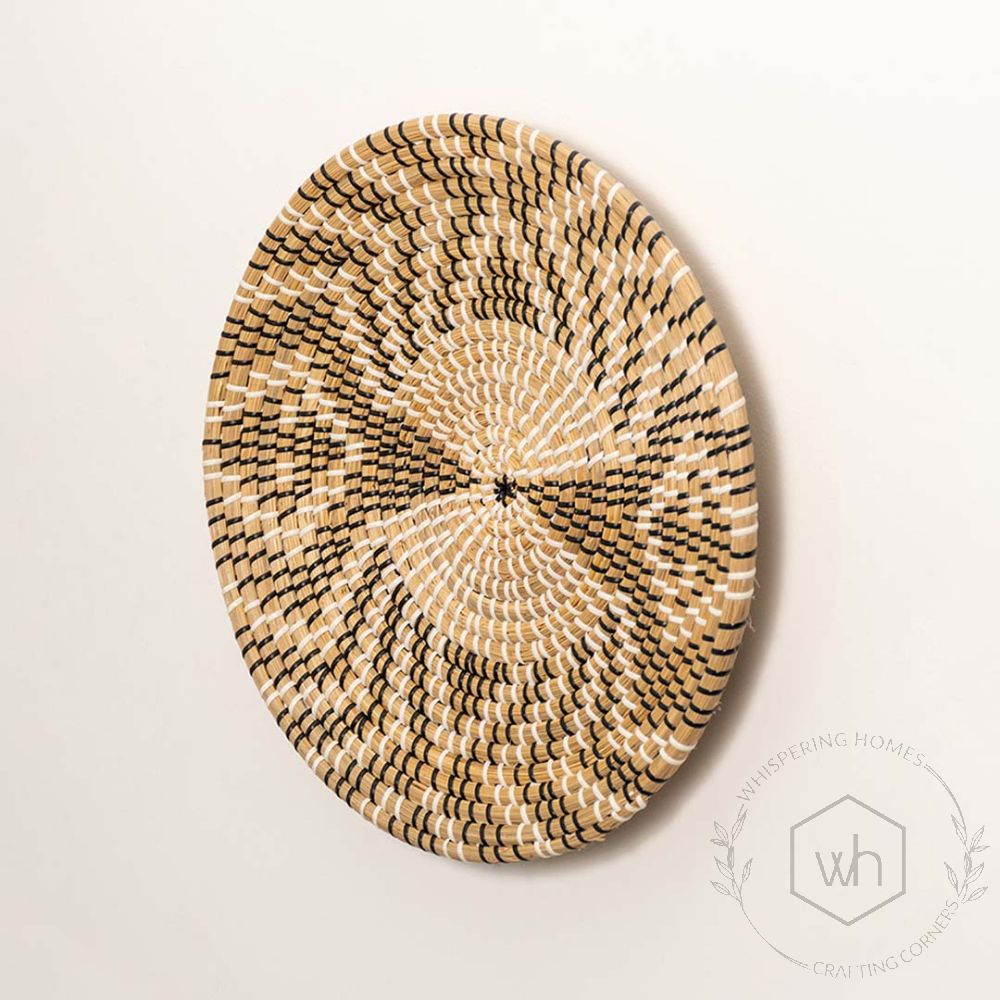 Spider Beige & Brown Handwoven Wall Basket Back Side