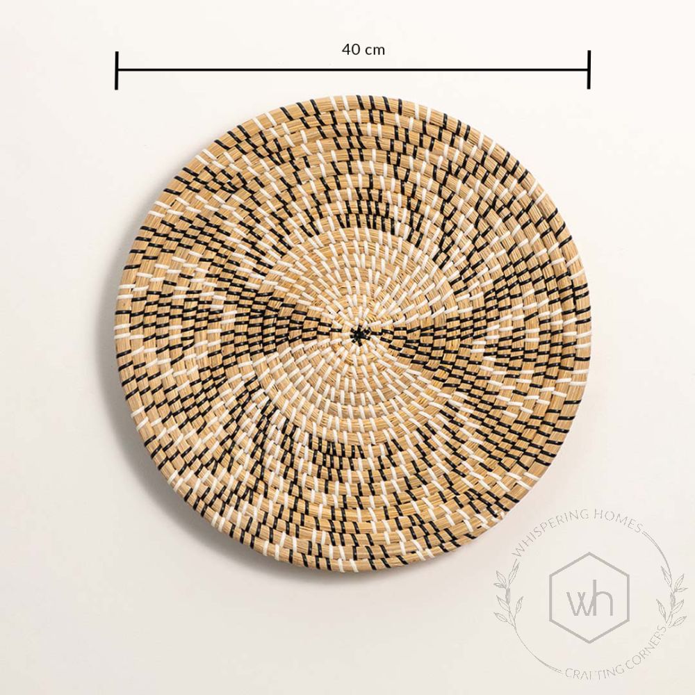 Spider Beige & Brown Handwoven Wall Basket Dimensions