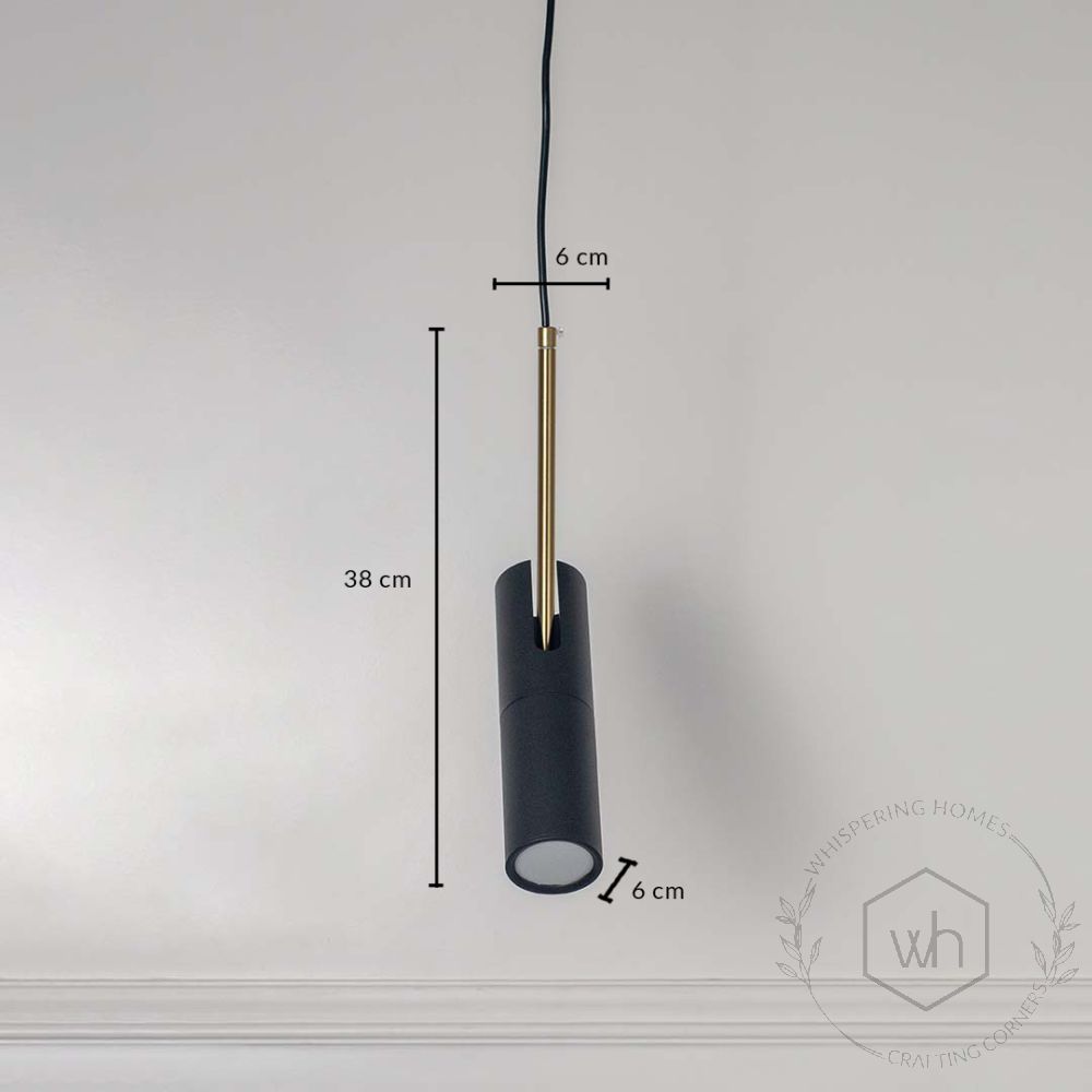 Spotlight Bedroom Hanging Light - Black Dimensions