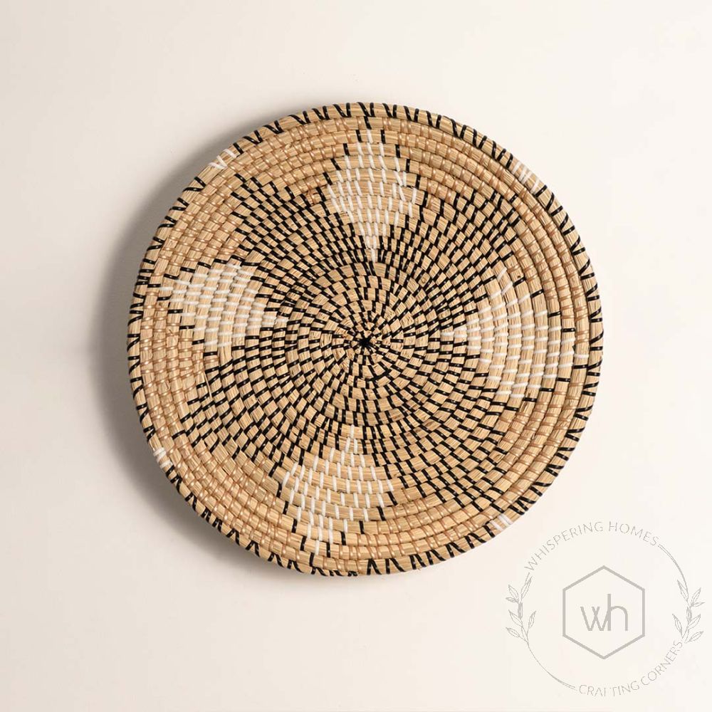 Star Of Life Handwoven Sabai Grass Wall Basket White Background