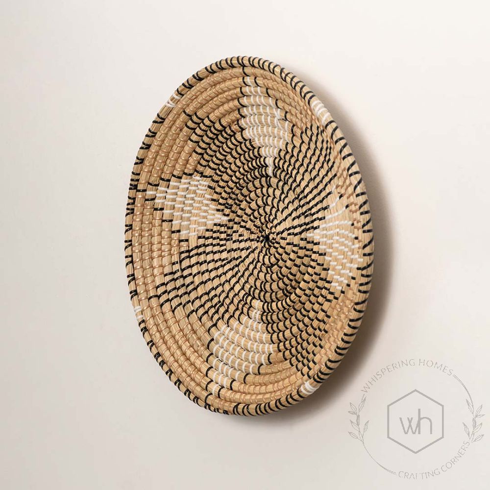 Star Of Life Handwoven Sabai Grass Wall Basket Back Side