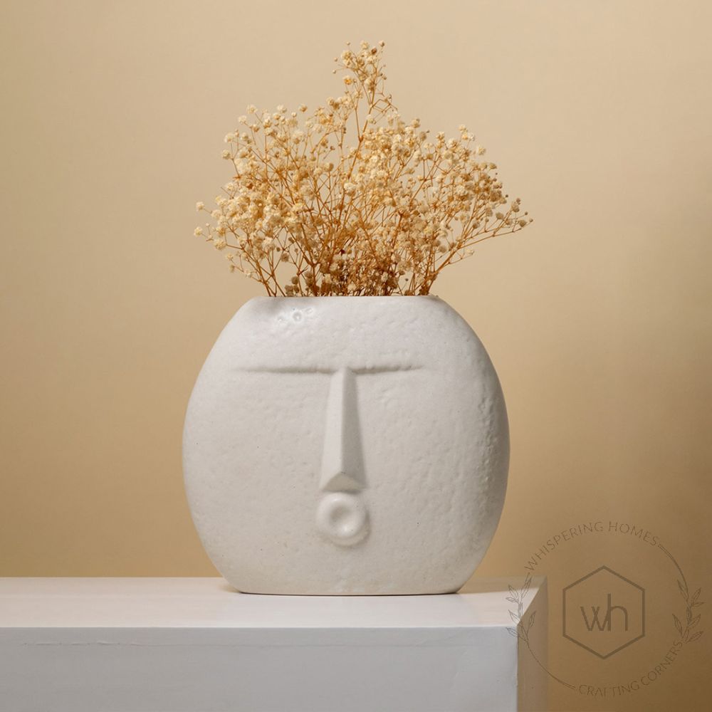 The Pout Face White Ceramic Flower Vase