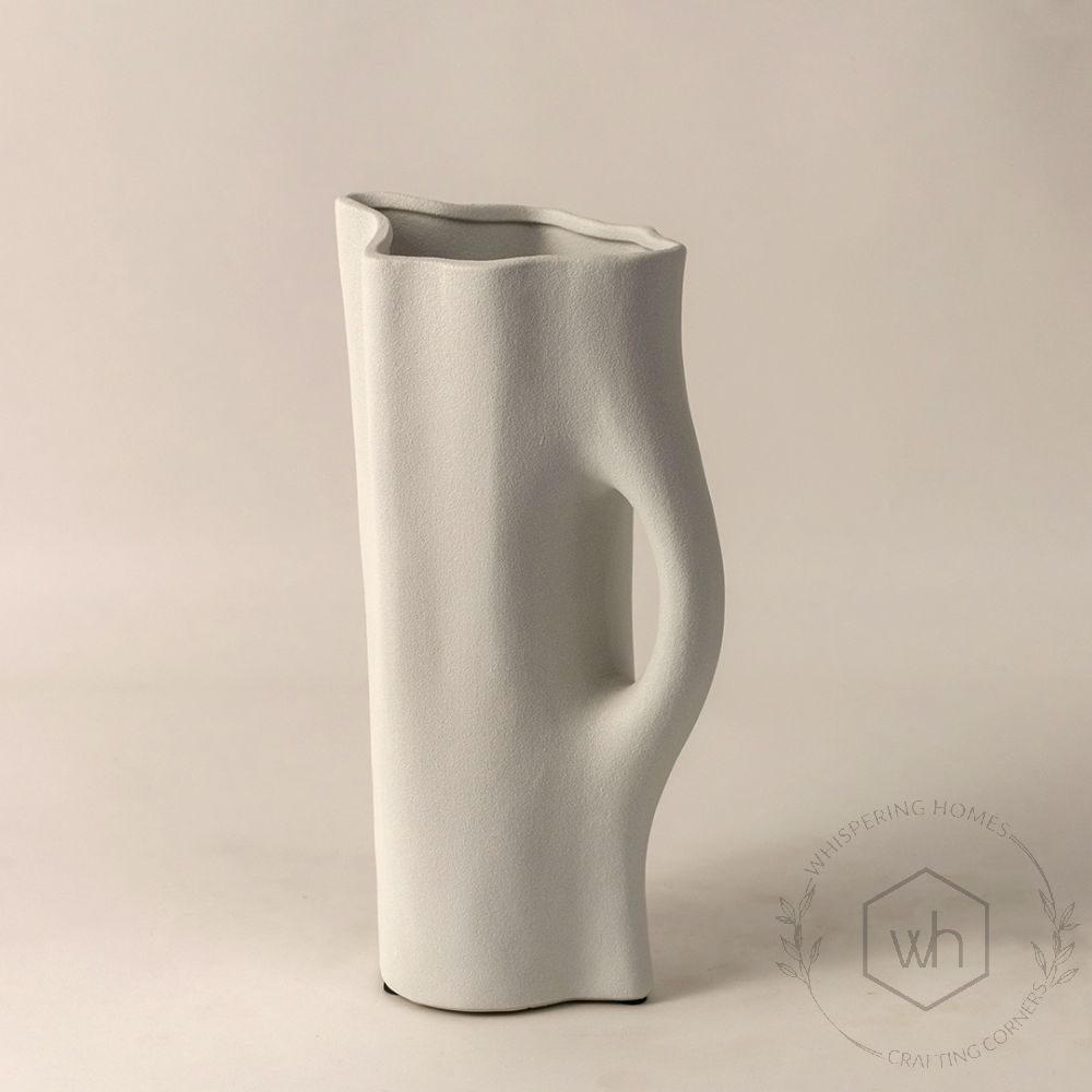 Toby White Ceramic VaseSide Angle