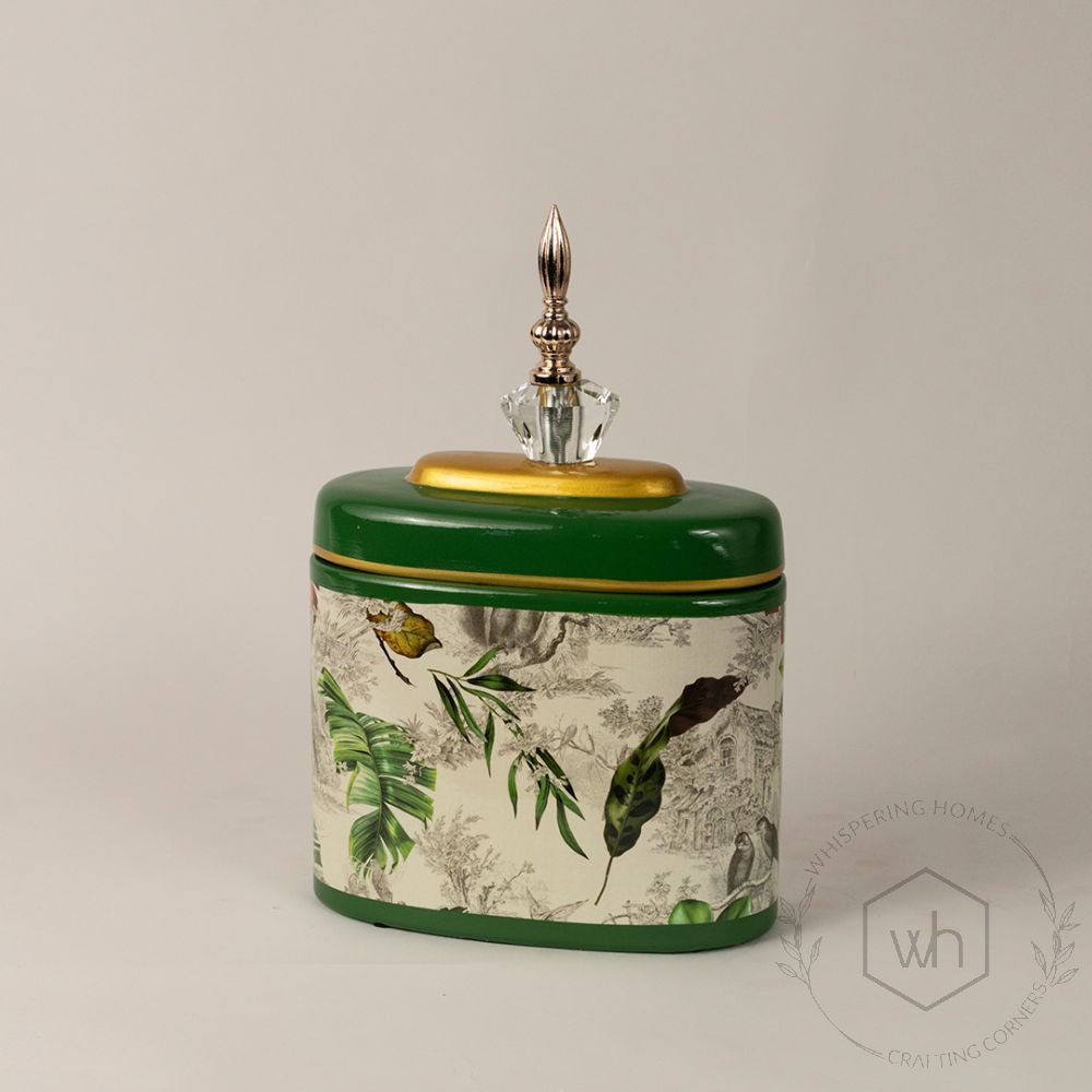 Tropical Leaves Jar - Small White Background