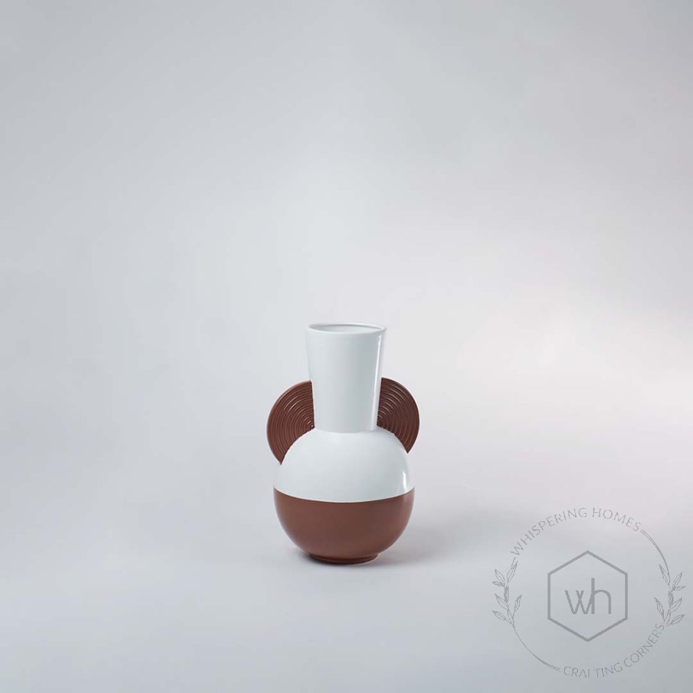Troy Brown Ceramic Flower Vase - Small