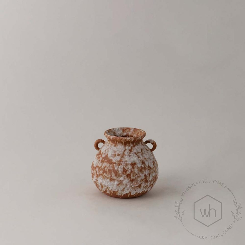 Turkish Terracotta Vase - Round Shape White Background