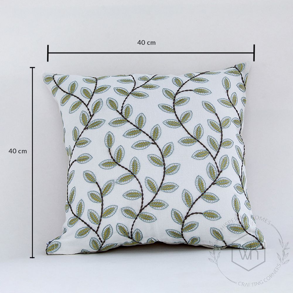 Verdant Embroidered Designer Cushion Cover