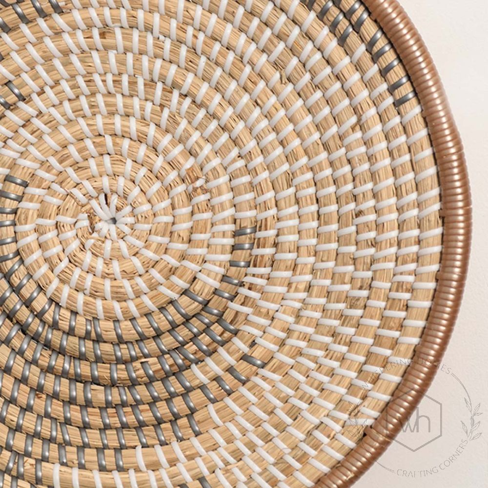 Fall Handwoven Wall Basket Closeup