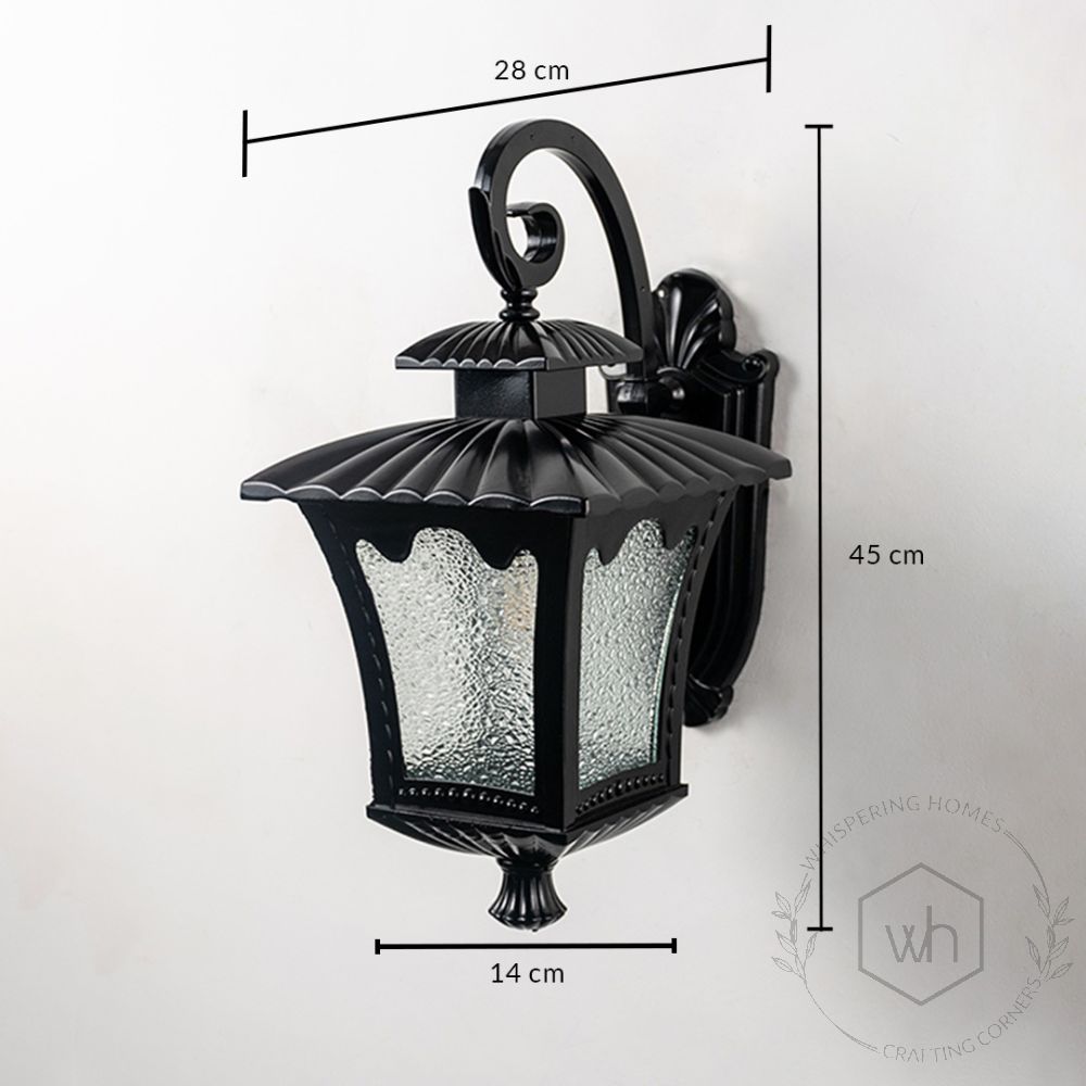 Vintage Outdoor Wall Light - Black Dimensions