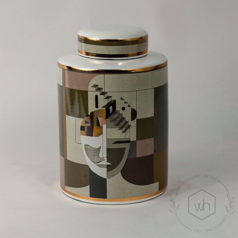 Vintage Ceramic Jar - Small White Background