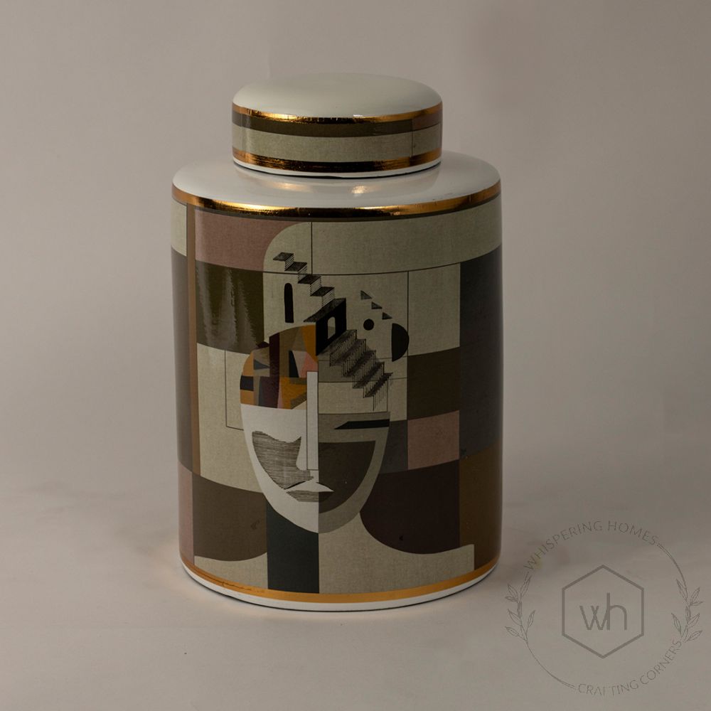 Vintage Ceramic Jar - Small White Background