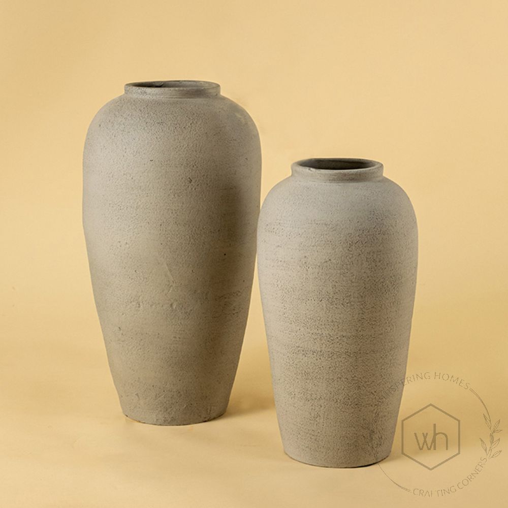 Milkstone Terracotta Vase Medium Grouped