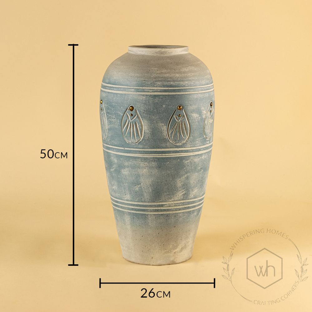 Sky Stone Terracotta Vase Medium Dimensions